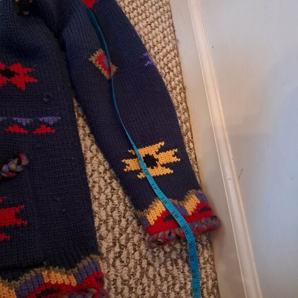 COLDWATER CREEK Heavy Wool Southwest Knit Cardigan Sweater Woman Size Medium - Picture 9 of 12